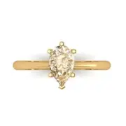 1.0Ct Pear Cut Natural Morganite Solid 14K/18K Gold Solitaire Engagement Ring