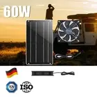 60W Solar Panel Powered Exhaust Fan Mini Ventilator For Greenhouse Pet AU