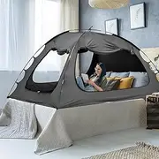 SUNYRISY Bed Tent Twin Size Bed Canopy, Indoor Tent for Adult and Kids, 3 Doors Breathable Portable Dream Tent, 80% Blackout Private Space Sleeping Tents