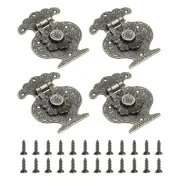 4 Pcs Hasp Clasp Latch Lock, 79 x 64mm Decorative Retro Toggle Latch, Bronze