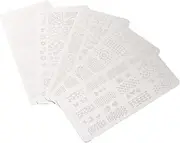 minkissy Stainless Steel Nail Art Stamping Plates 5 Pack Nail Art Templates Perfect for DIY and