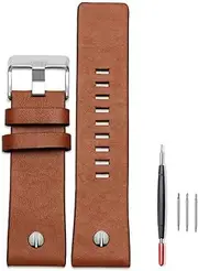 [ZHUOLEI] Diesel Watch Band Replacement Calfskin Leather Watch Strap with Tool 24mm 26mm 28mm Replacement for Diesel Watches Men