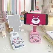 Plastic Foldable Desktop Phone Stand with Sticker (various designs) White - One Size