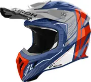 Airoh Aviator Ace 2 Engine, motocross helmet , color: Blue/Orange/Grey , size: S
