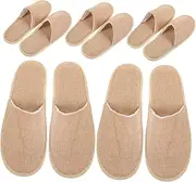 Hotel Guest Shoes 10 Pack Disposable Slippers Indoor Use Non-slip Comfortable Yellow Lightweight Made of Cotton