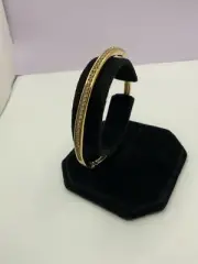 Vtg Avon 100th Anniversary Centennial Bracelet Gold Plated Bangle Hinged