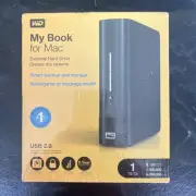 WD My Book for Mac 1 TB USB 2.0 Desktop External Hard Drive WDBAAG0010HCH NEW