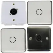 2Pcs Stainless Steel XLR Speakon Jack Socket Wall Plate Panel for Speaker Cables