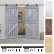 Sliding Door with Hardware Set Home Single Barn Door Solid Pine Wood vidaXL