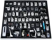 Daseeme 62pcs Professional Domestic Sewing Machine Presser Foot Set Hem Foot Spare Parts Accessories for Brother Singer Feiyue Janome