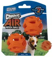 Chuckit! Air Fetch Hard Breathe Easy Rubber Fetch Ball Dog Toy, Small, Pack of 2