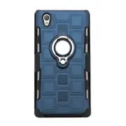 For Sony Xperia L1 3 In 1 Cube PC + TPU Protective Case with 360 Degrees Rotate Silver Ring Holder