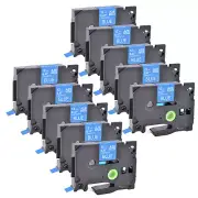 10PK Compatible with Brother P-Touch TZ-535 White on Blue 0.47" Label Tape 12mm