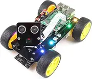 Freenove 4WD Smart Car Kit for Raspberry Pi 5 4 B 3 B+ Zero 2 W, Face Tracking, Line Tracking, Light Tracing, Obstacle Avoidance, App Control, Camera, Servo (Raspberry Pi NOT Included)
