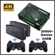 20000+ 4K HDMI TV Game Stick Built-in 64GB Video Games Console Wireless Gamepad