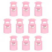10pcs Plastic Cord Lock, Single Hole Spring Toggle Stopper Cord Fastener, Pink