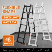3.7M Aluminium Folding Extension Adjustable Step Fold Multi Purpose Ladder