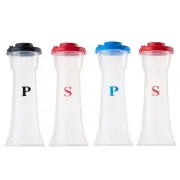 2pcs Seasoning Container and Peppers Shakers with Lid Plastic Spices Bottle
