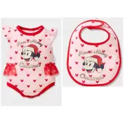 Peter Alexander Baby Girl Xmas Mickey Bodysuit & Bib Set - BNWT
