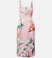 [Leo Lin] Leo Lin Larissa floral satin midi dress UK 10 pink