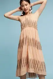 ANTHROPOLOGIE Akemi + Kin Ikat Halter Lined Relaxed Fit Dress Size XS NEW $138