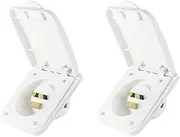 15A Caravan Inlet RV Camper Motor Home Power Socket White Black 240 (2 Pack)