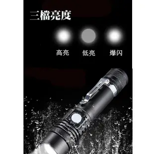 CREE LED 變焦手電筒,三段亮度, Microusb充電,側按開關 , 使用18650電池x1(需另購)
