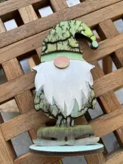 Wood Fractal Lichtenberg Gnome Ice Skater decor cutout Electricity Pink Grey