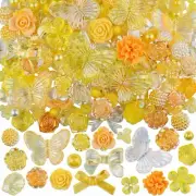 Resin Cabochons Butterfly Slime Charms Yellow Orange Bulk Assorted Lot 350pcs