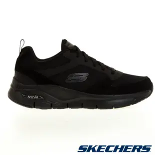 SKECHERS ARCH FIT 黑色綁帶式運動男鞋（232101BBK）