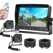 7" Split Monitor AHD Rear View Reverse Camera DVR System For Truck Caravan Bus