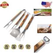 Deluxe NFL Classic BBQ Grill Set - 3-Piece with Unique Laser-Cut Sportula