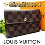 LOUIS VUITTON 路易威登 錢包 三折皮夾 N63067 格紋DAMIER 日本直送 二手