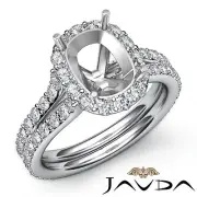 Diamond Engagement Cushion Shape Semi Mount Split Shank Ring 14k W Gold 1.32Ct