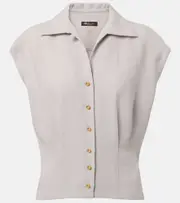 [Loro Piana] Loro Piana Evangeline linen top AU 16 grey