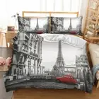 Eiffel Tower Paris Doona/Quilt/Duvet Covers Set Single/Queen/King Size Bed Linen