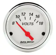 Auto Meter Arctic White Series Voltmeter 2-1/16" Short Sweep 8-18 volts AU1391