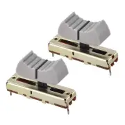 35mm Straight Slide Potentiometer B50K Ohm Grey Black Knobs 2pcs