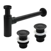 Matt Black 32mm Basin Waste Sink Pop Up Push Plug Trap Bottle Trap Drain Outlet