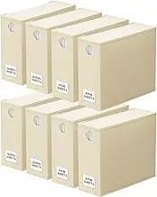 SpaceAid 8 Pack Bed Sheet Organizers and Storage, Foldable Organizer for Linen Closet, Sheets Set Folder Keeper with Window XL (Queen & King Size) Organizing Bedding Container, Beige (91ZDSN-SL22-Y8)