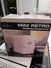 Koolatron Retro Mini Portable Fridge, 4L Compact Pink Personal Cooler