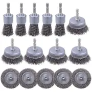 15 Pack Carbon Steel Wire Wheel Brush, Cup Brush, Wheel Brush, Pen Brush Set