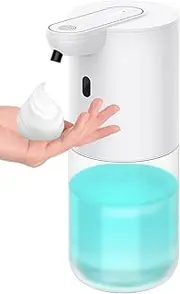 Automatic Foaming Soap Dispenser Touchless Wall Mount, Rechargeable Auto Hand Soap With Adjustable Volume Control 4 Level, Sensor for Bathroom Kitchen, White