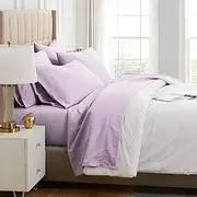 [Southshore Fine Living, Inc.] Premium Collection, 6-Piece, Deep Pocket Sheet Set, Easy Care, Shrinkage Free Sheet Set with 1 Flat Sheet, 1 Fitted Sheet, 4 Pillowcases, Lilac, California King