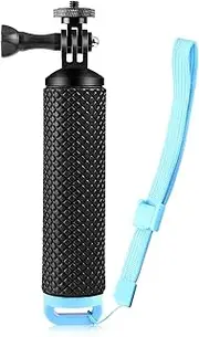 Oimzzr PU868B Floating Handle Grip Waterproof Selfie Stick with 1/4in Adapter & Wrist Strap Compatible with Hero 12/11/10/9 Insta360 DJI Osmo Action Camera