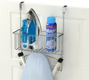 Over The Door/Wall Mount Ironing Board Hanger, Laundry Room Iron and Ironing Caddy Board Storage Holder