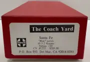 TCY Coach Yard brass #1222 Santa Fe ATSF Blue 10/3/2 Pullman Sleeper NEW MINT
