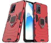 Hybrid Case for Oppo A52 / A72 (6.5 Inch) Armor Rugged Cell Phone Cover 360° Metal Ring Shockproof Military Grade Heavy Protective (for Oppo A52/A72, Red)