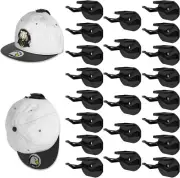 22 Pack Adhesive Hat Hooks for Wall, Super Strong Rack Baseball Black