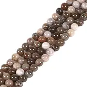 Petrified Wood Fossil 4mm Round Healing Crystal Loose Beads 16 Inch for Jewelry Making Beads